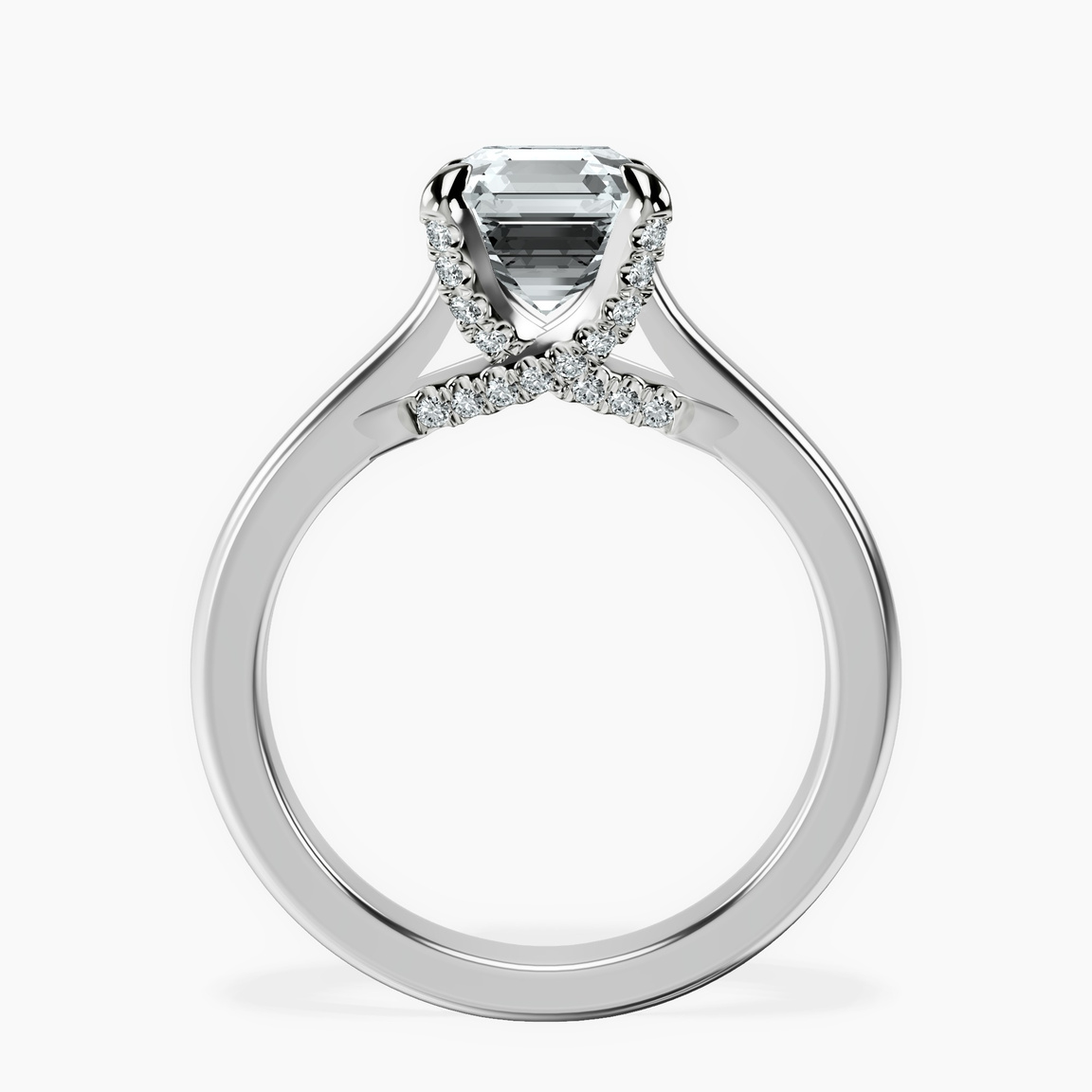 10kt White Gold Agnes Criss cross Prong Solitaire 2mm Lab Diamond Ring side right image one