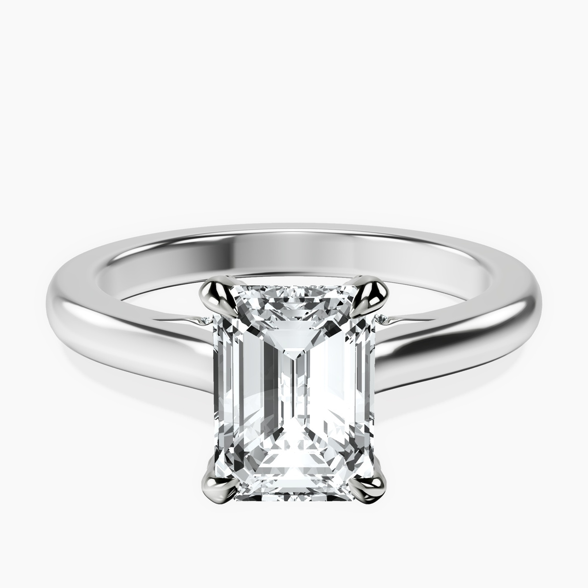 10kt White Gold Agnes Criss cross Prong Solitaire 2mm Lab Diamond Ring front image