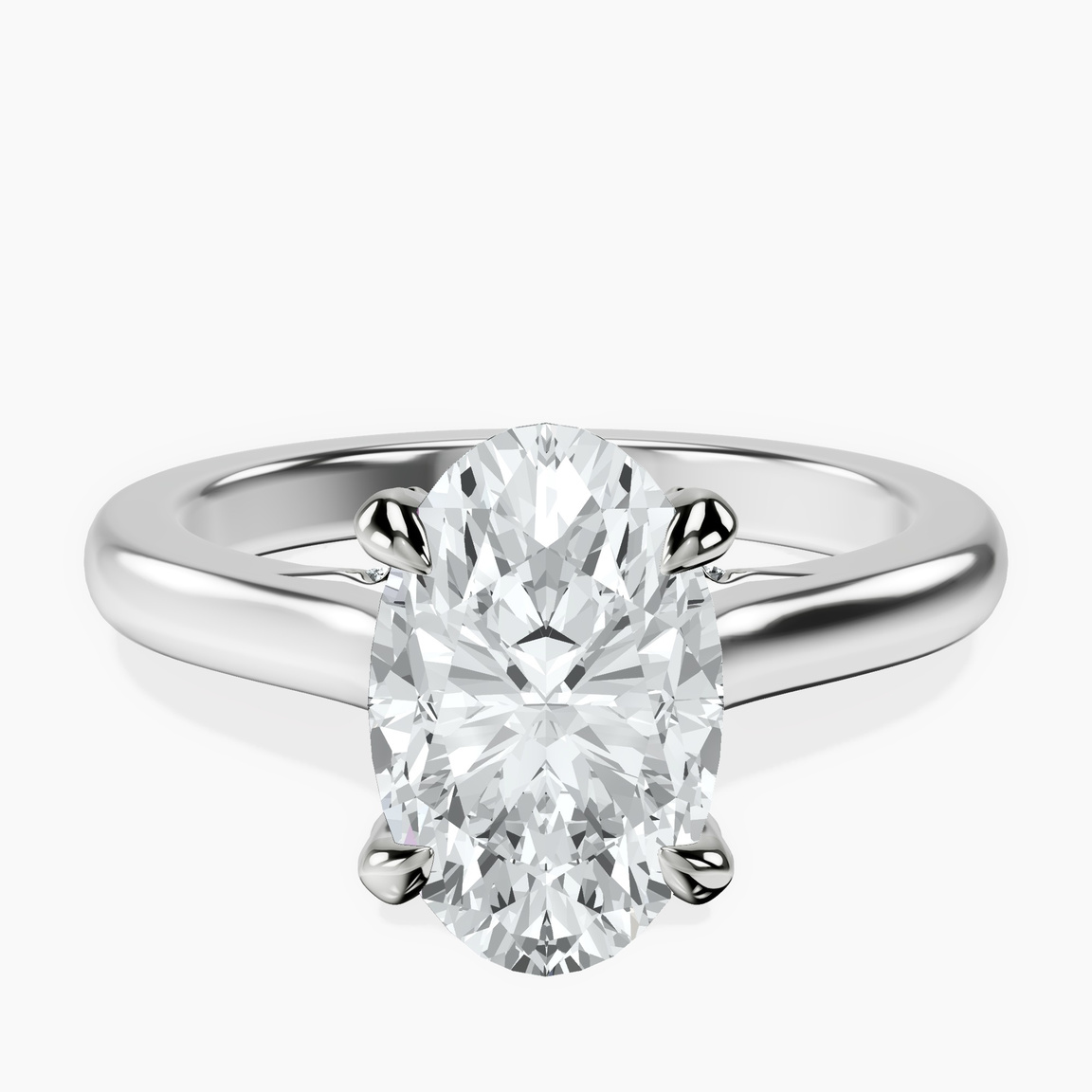 10kt White Gold Agnes Criss cross Prong Solitaire 2mm Lab Diamond Ring front image