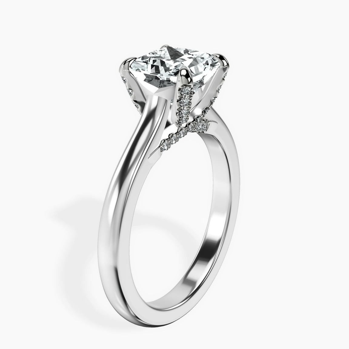 Platinum Agnes Criss cross Prong Solitaire 2mm Lab Diamond Ring standing product image one