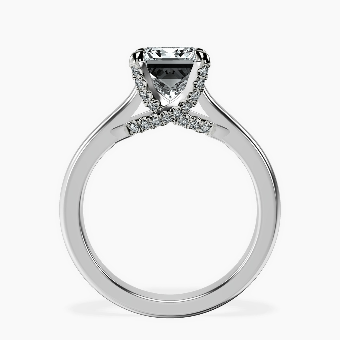 Platinum Agnes Criss cross Prong Solitaire 2mm Lab Diamond Ring side right image one