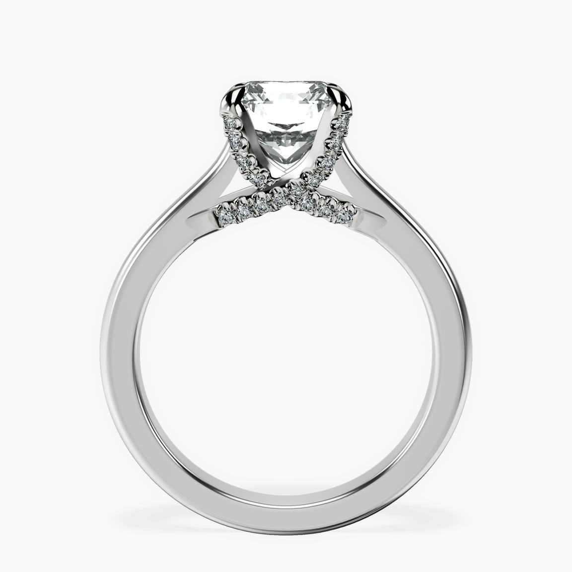 Platinum Agnes Criss cross Prong Solitaire 2mm Lab Diamond Ring side right image one