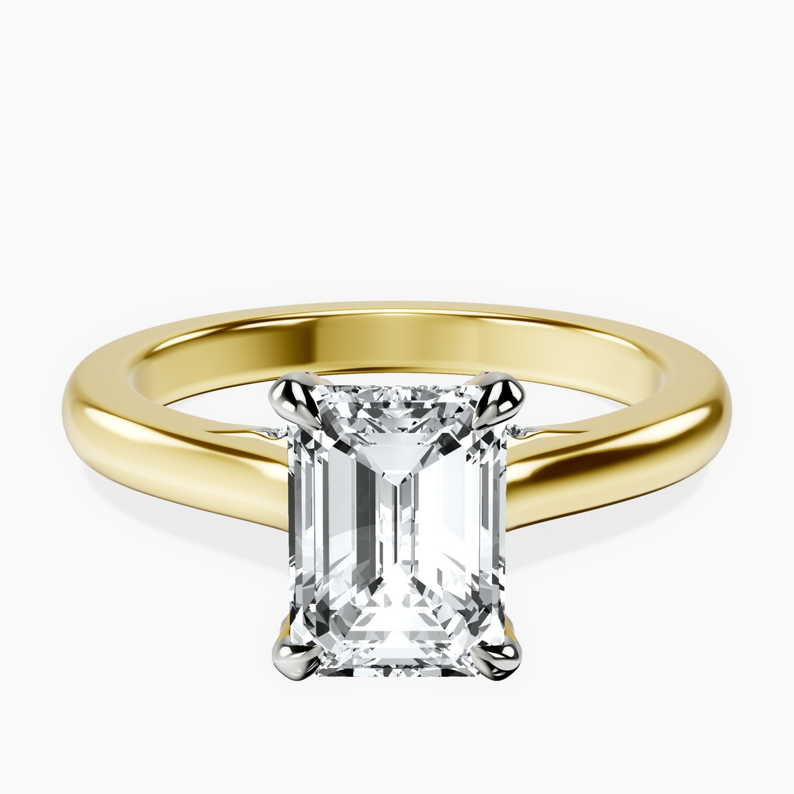 14kt Yellow Gold Agnes Criss cross Prong Solitaire 2mm Lab Diamond Ring front image