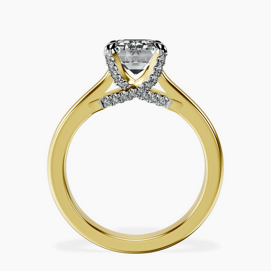 14kt Yellow Gold Agnes Criss cross Prong Solitaire 2mm Lab Diamond Ring side right image one