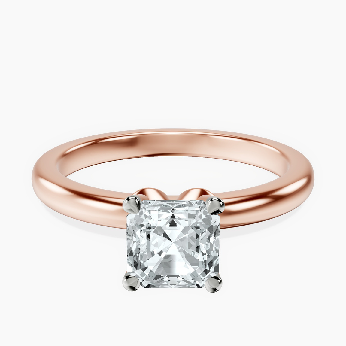 14kt Rose Gold Matilda Leaf Petal Solitaire Lab Diamond Ring front image