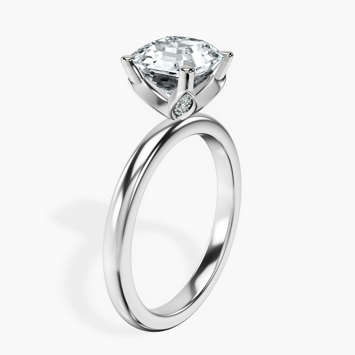 Platinum Matilda Leaf Petal Solitaire Lab Diamond Ring standing product image one