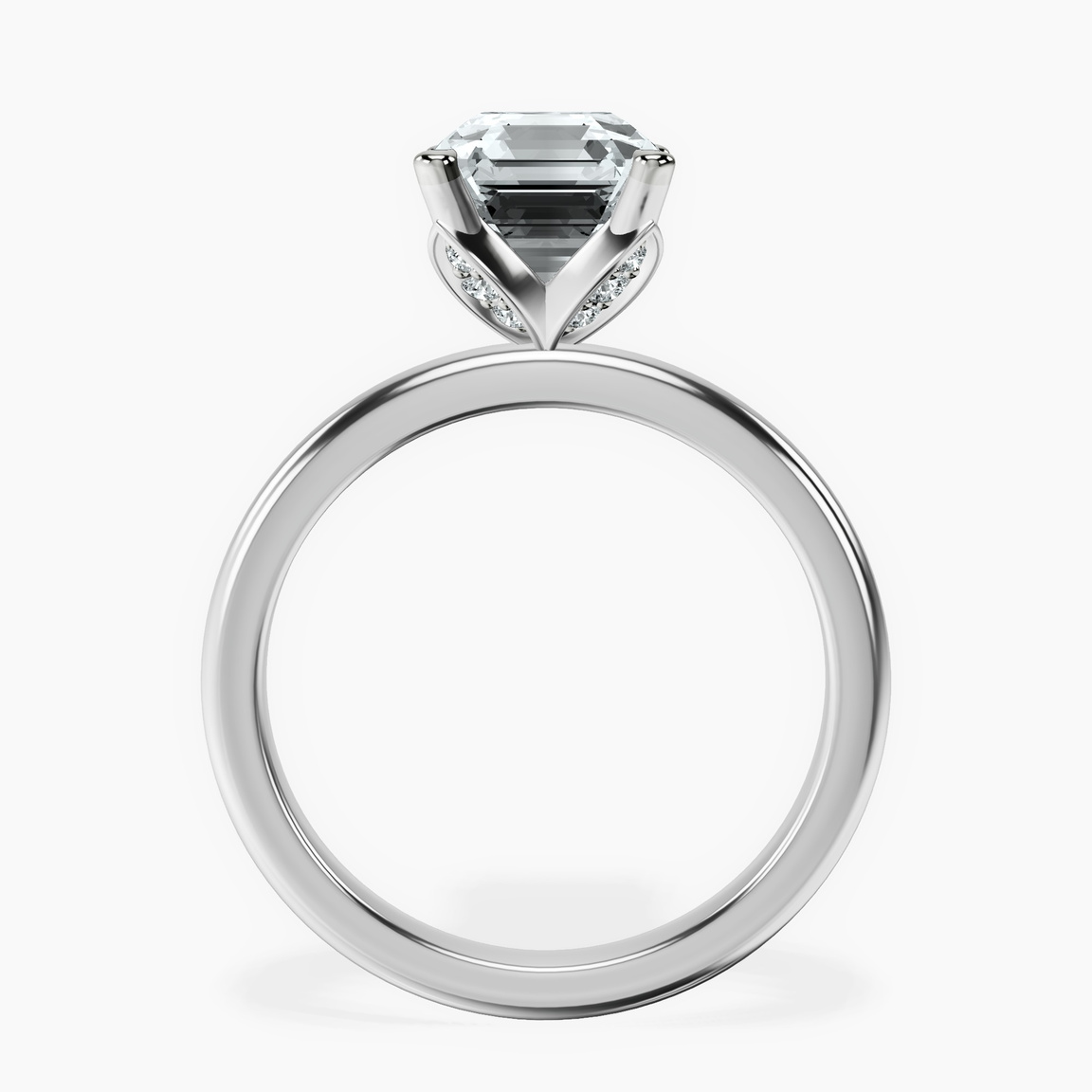 Platinum Matilda Leaf Petal Solitaire Lab Diamond Ring side right image one