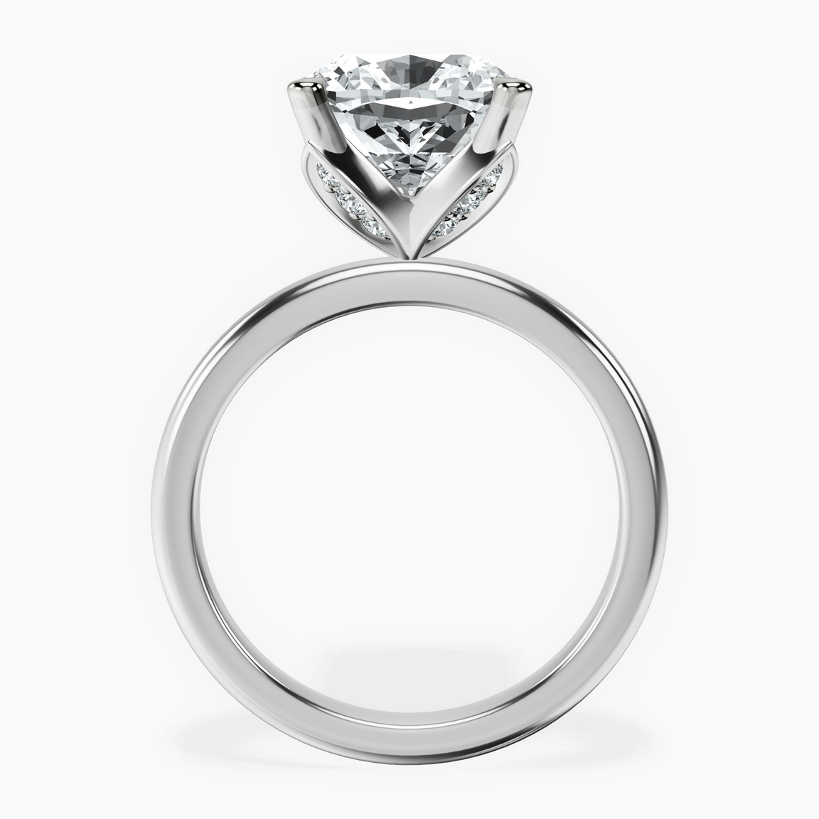 10kt White Gold Matilda Leaf Petal Solitaire Lab Diamond Ring side right image one