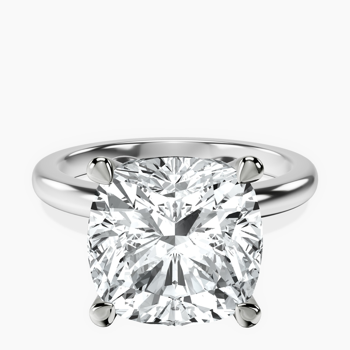 Platinum Matilda Leaf Petal Solitaire Lab Diamond Ring front image