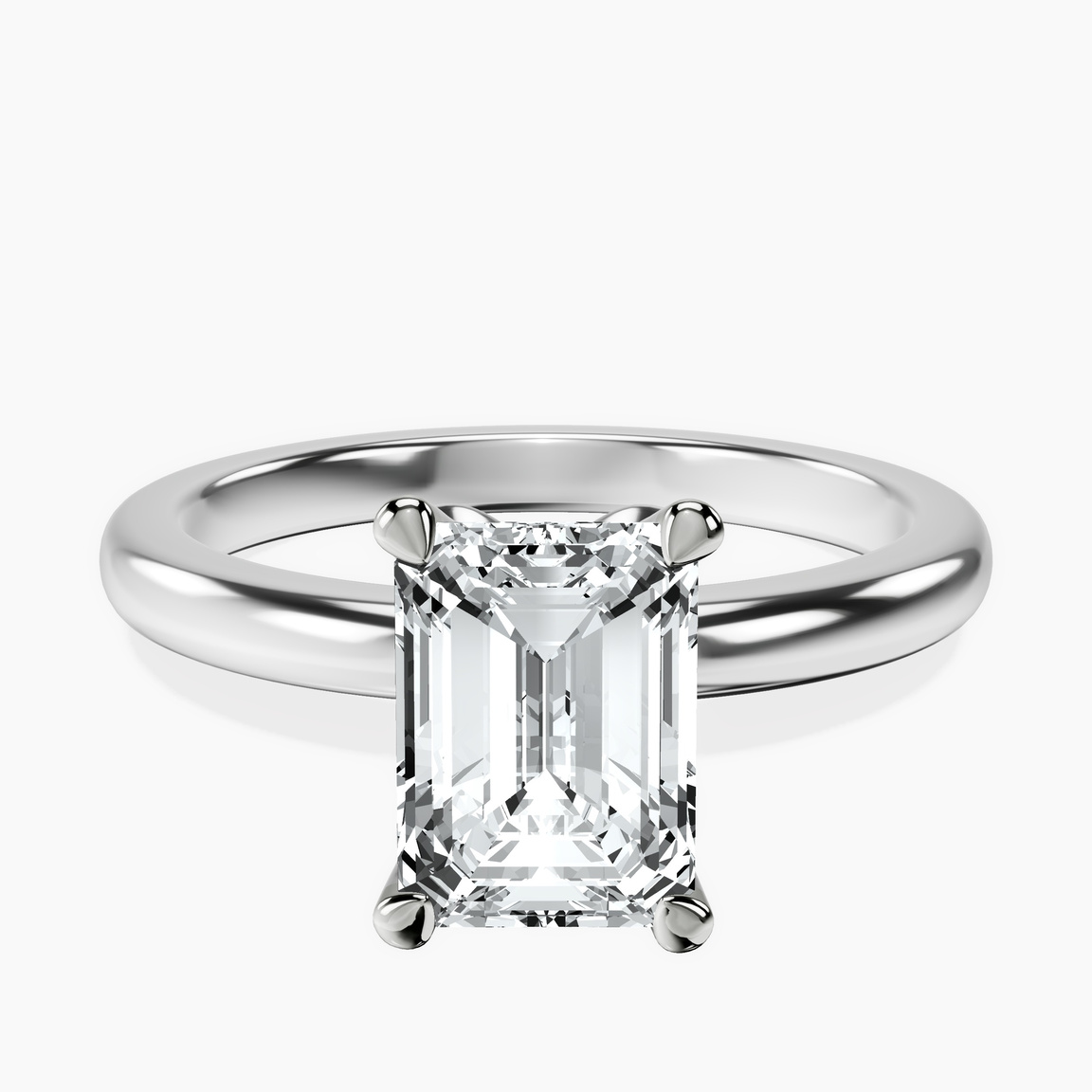 Platinum Matilda Leaf Petal Solitaire Lab Diamond Ring front image
