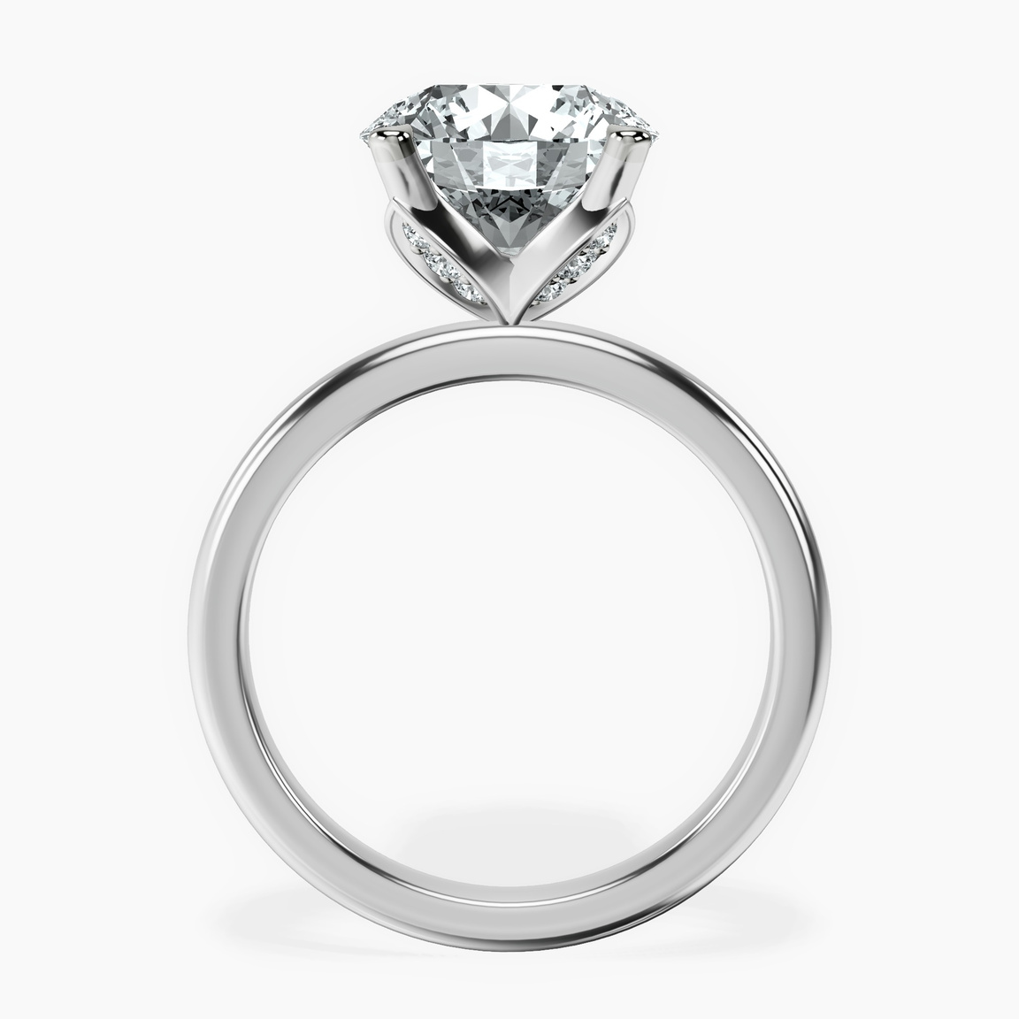 10kt White Gold Matilda Leaf Petal Solitaire Lab Diamond Ring side right image one