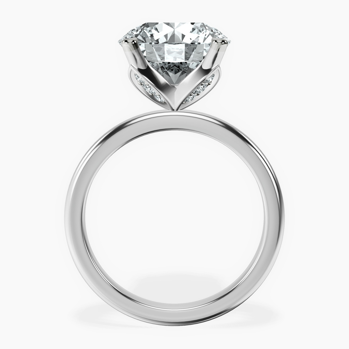 10kt White Gold Matilda Leaf Petal Solitaire Lab Diamond Ring side right image one