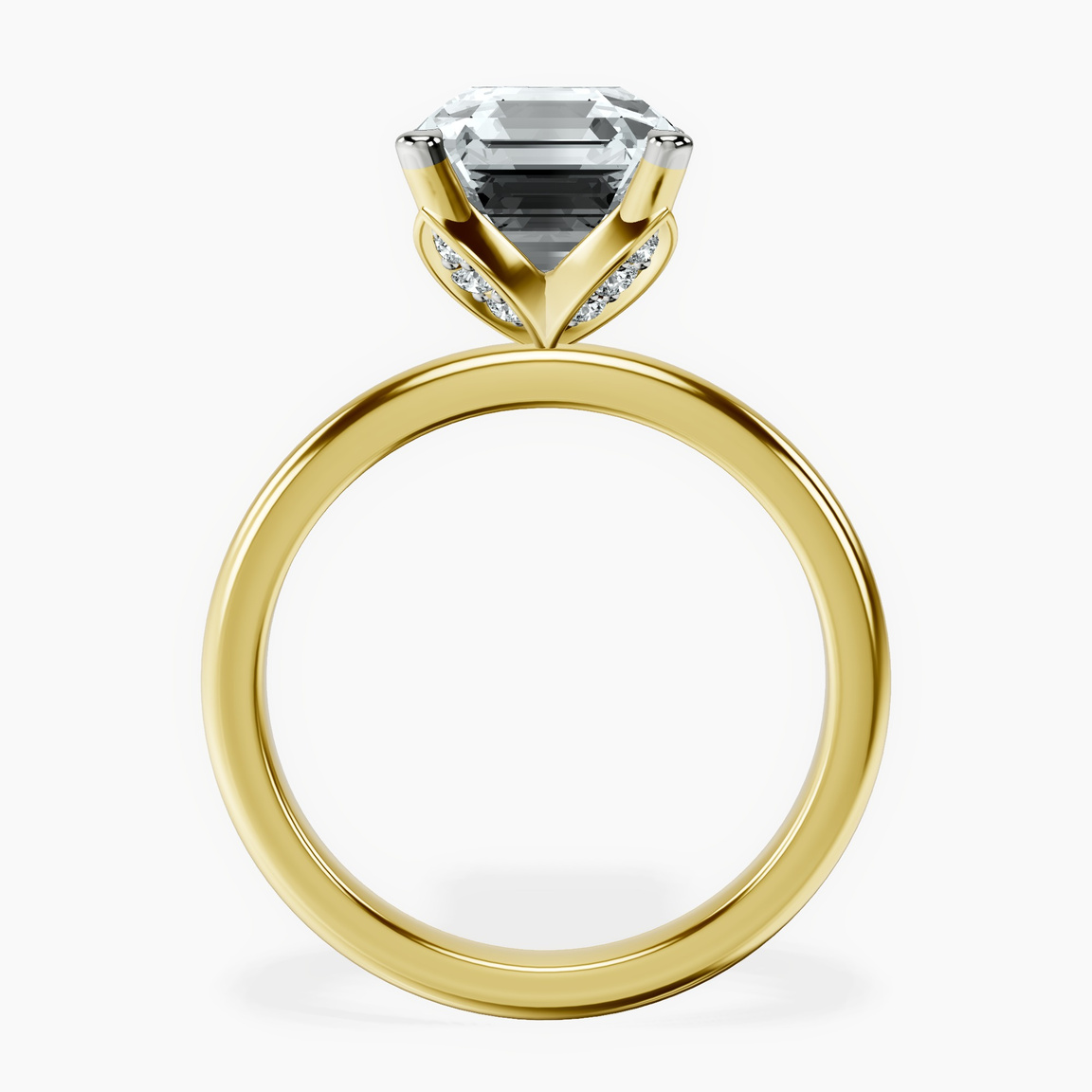 10kt Yellow Gold Matilda Leaf Petal Solitaire Lab Diamond Ring side right image one