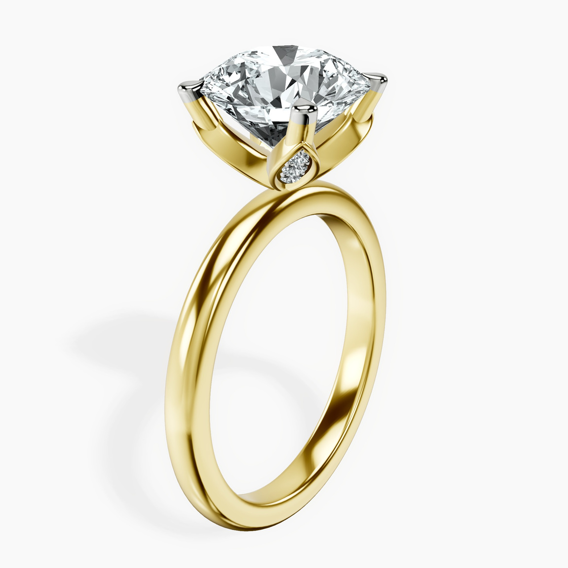 14kt Yellow Gold Matilda Leaf Petal Solitaire Lab Diamond Ring standing product image one