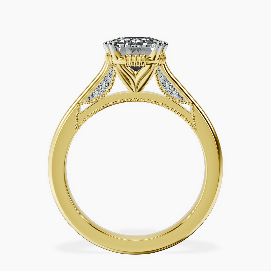 10kt Yellow Gold Esther Tacori Style Solitaire Lab Diamond Ring side right image one