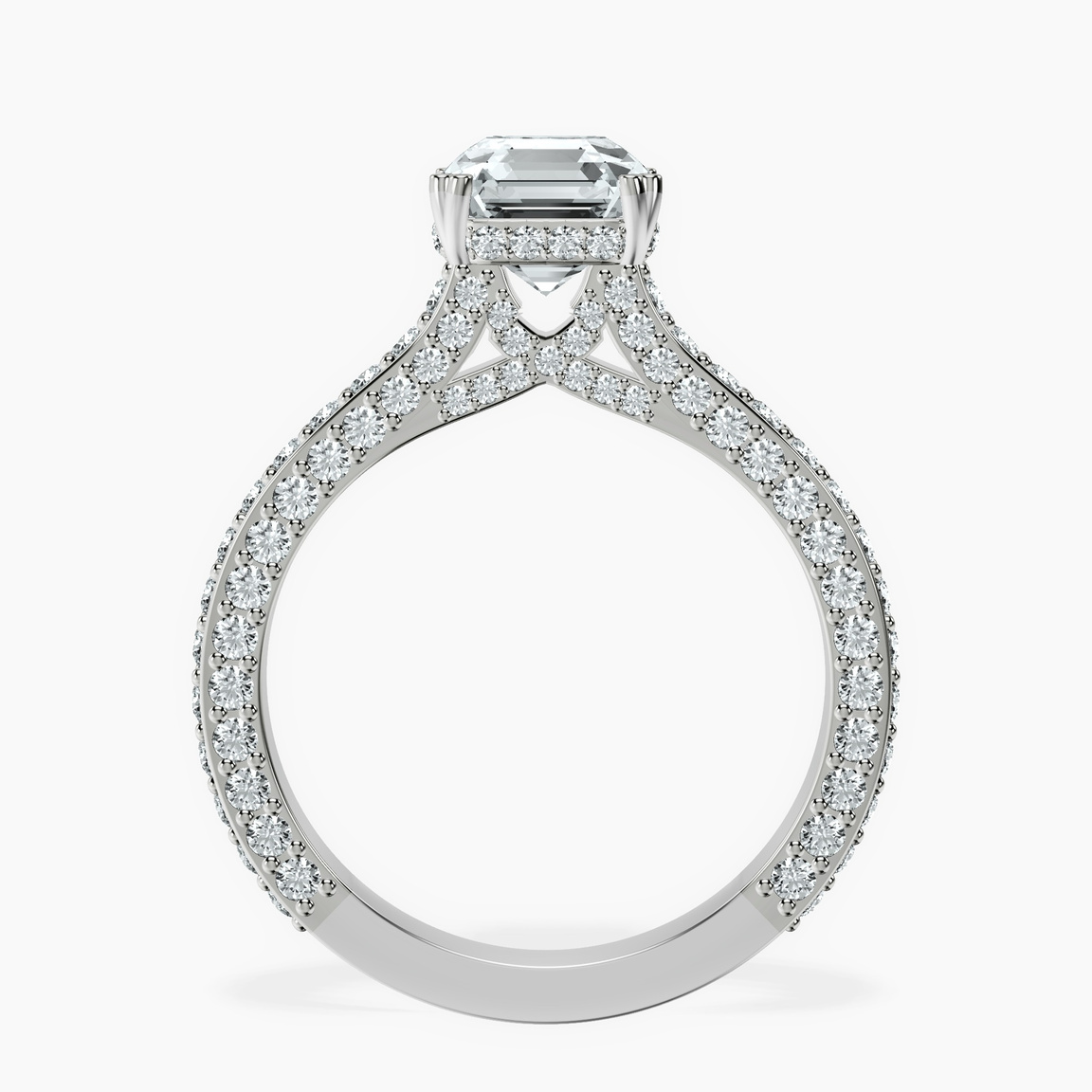 10kt White Gold Eternia Criss Cross Side Halo Lab Diamond Ring side right image one