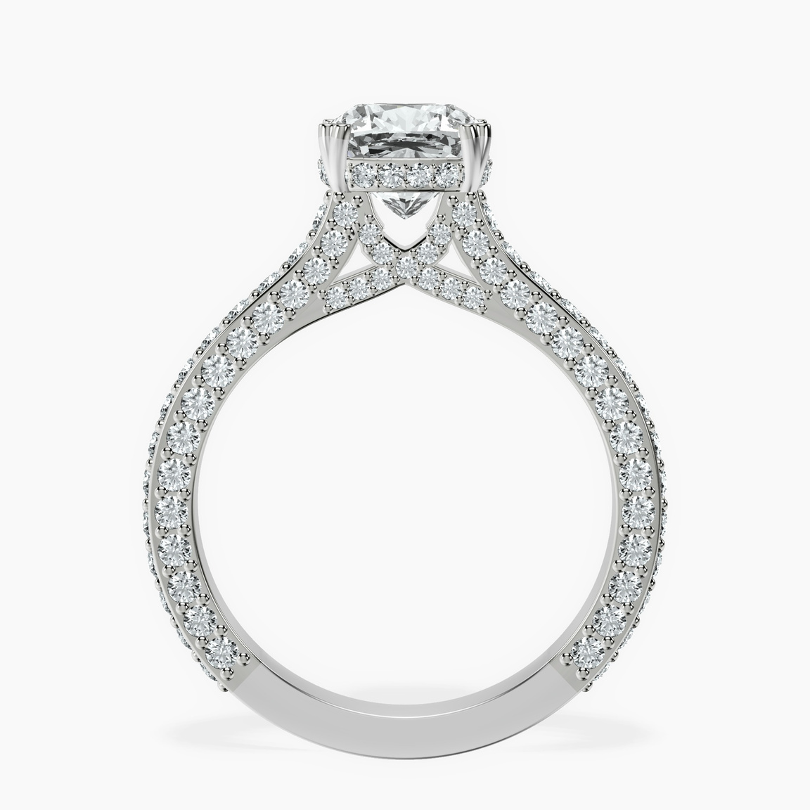 10kt White Gold Eternia Criss Cross Side Halo Lab Diamond Ring side right image one