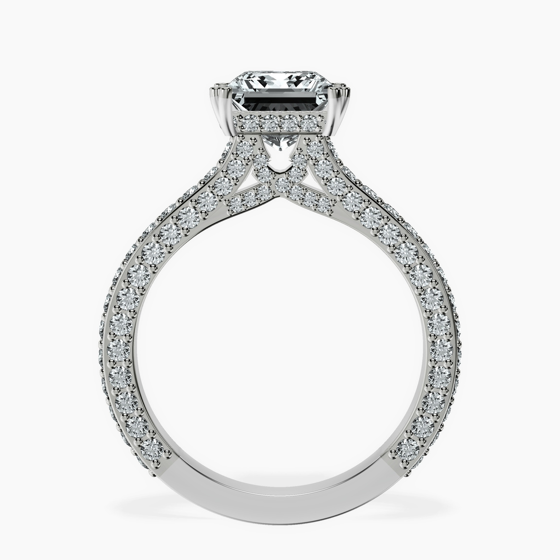10kt White Gold Eternia Criss Cross Side Halo Lab Diamond Ring side right image one