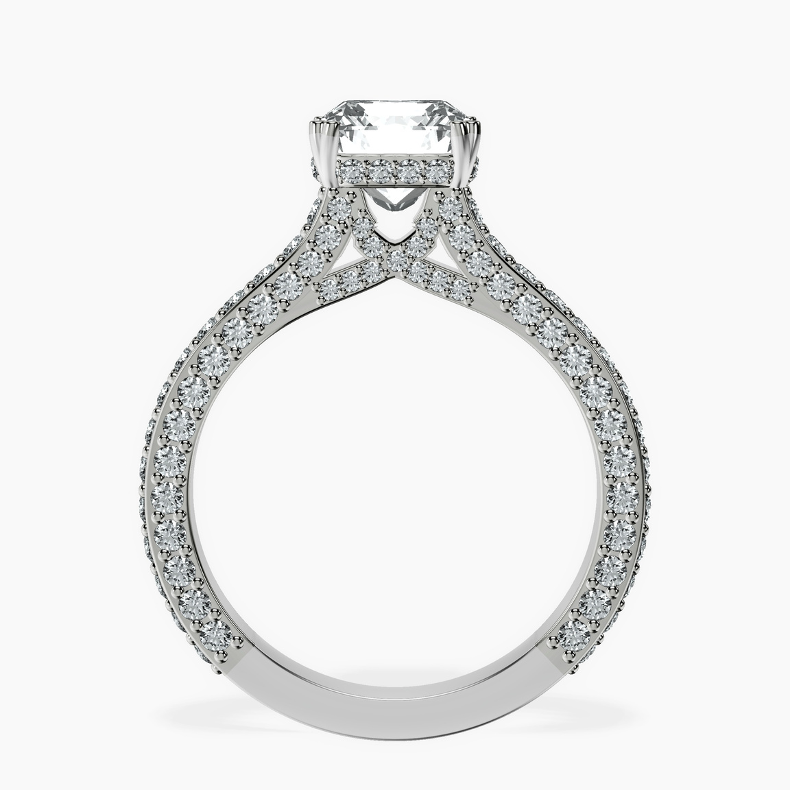 10kt White Gold Eternia Criss Cross Side Halo Lab Diamond Ring side right image one