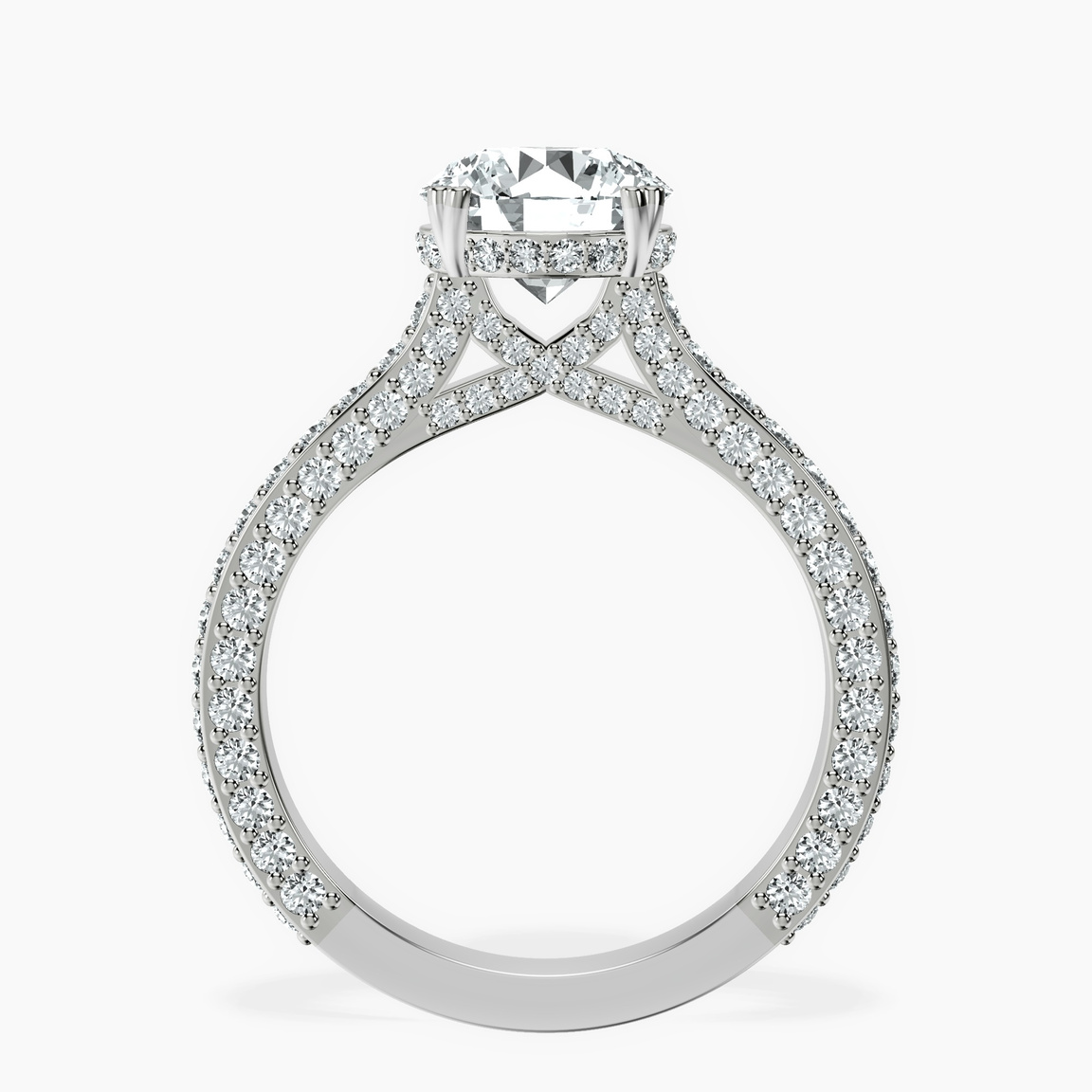 10kt White Gold Eternia Criss Cross Side Halo Lab Diamond Ring side right image one