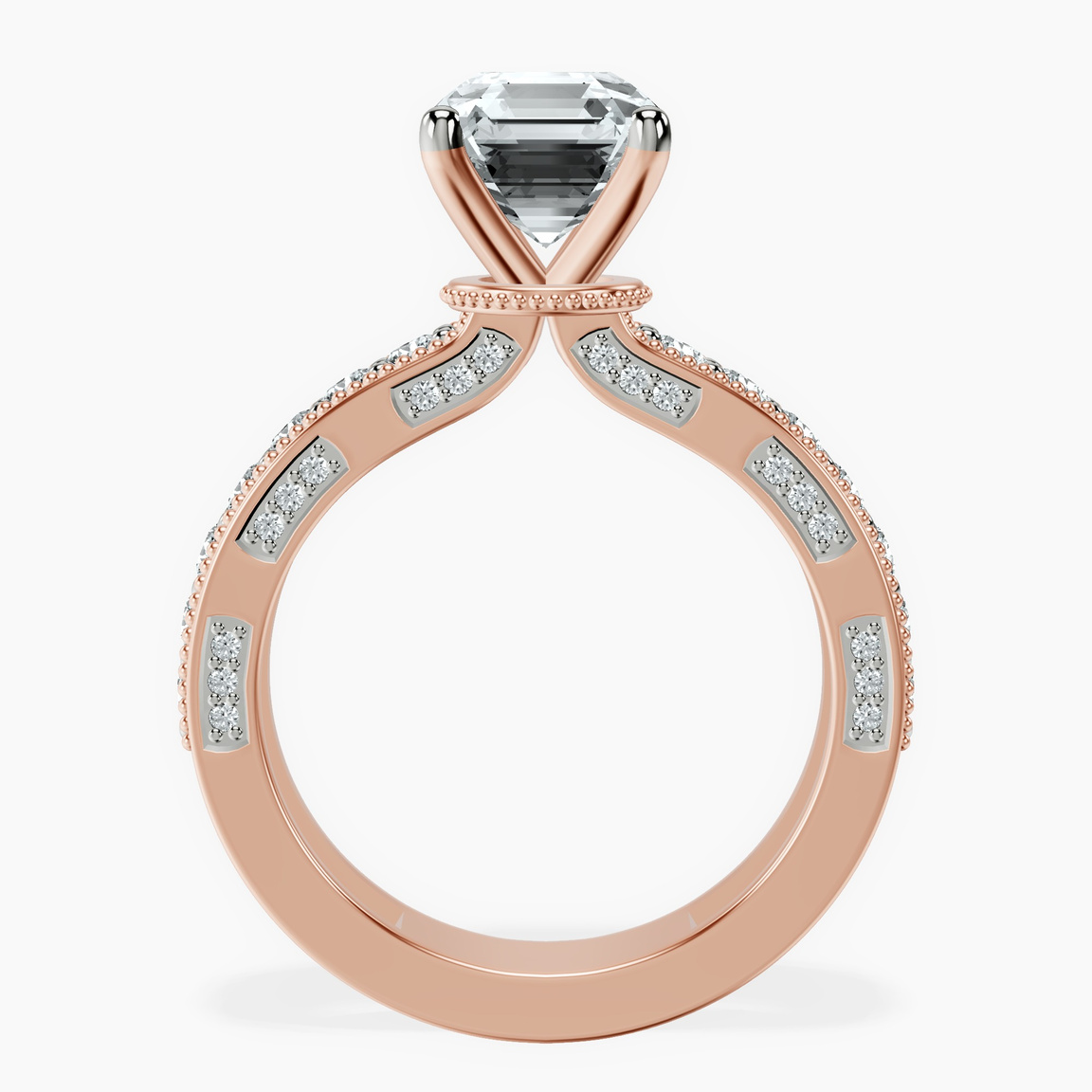 10kt Rose Gold Regalia Milgrain Lab Diamond Ring side right image one