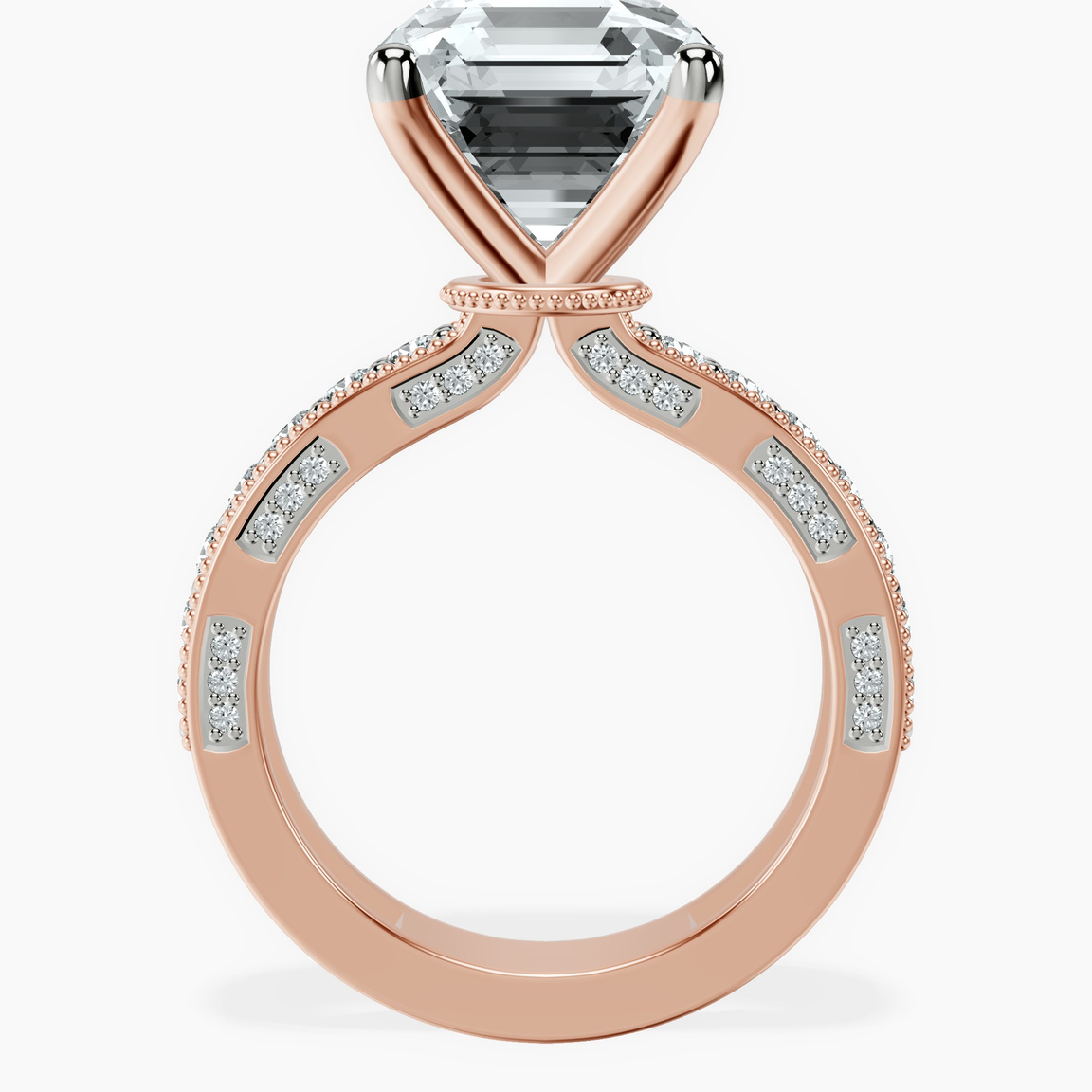 10kt Rose Gold Regalia Milgrain Lab Diamond Ring side right image one