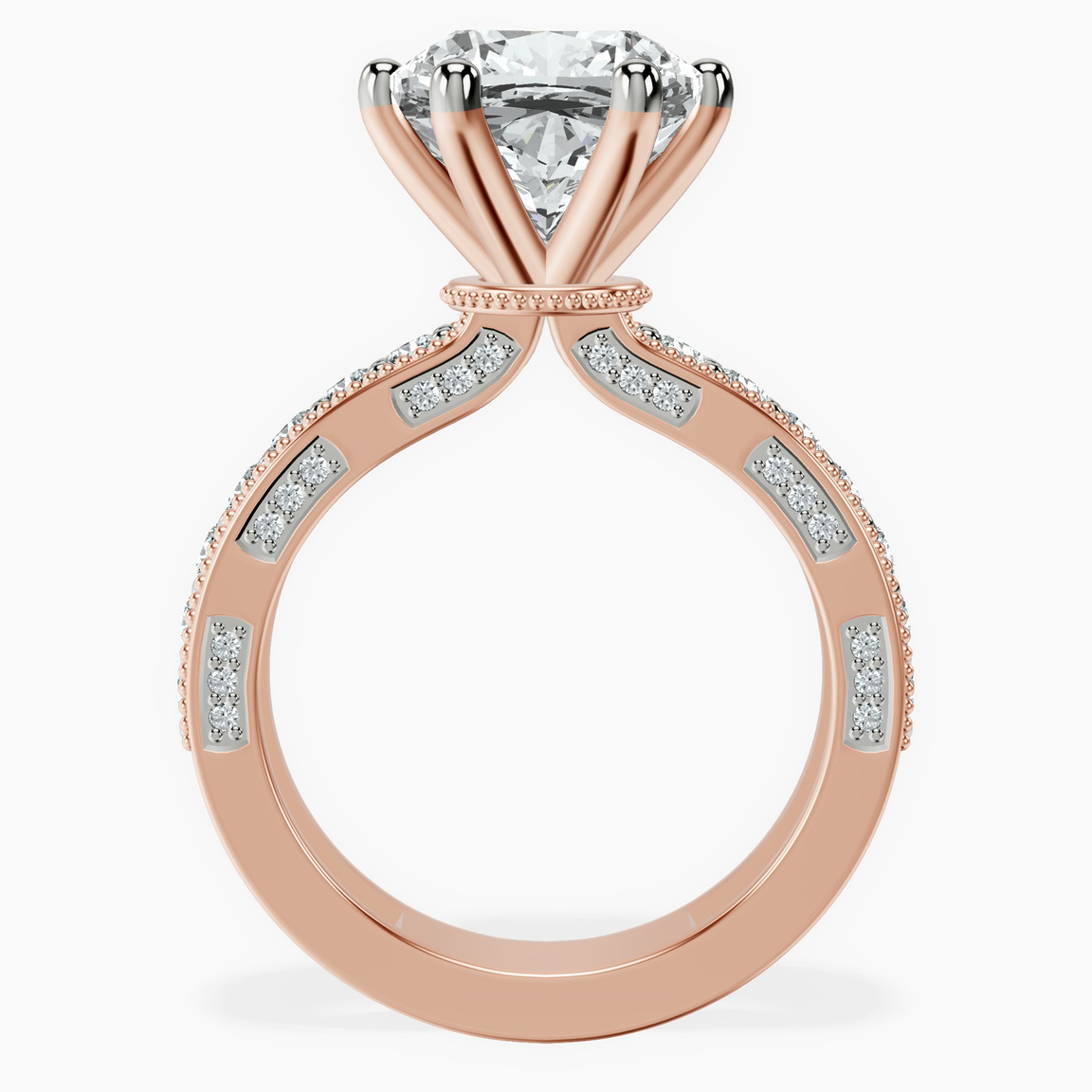 10kt Rose Gold Regalia Milgrain Lab Diamond Ring side right image one