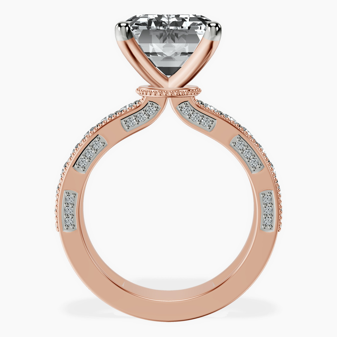 14kt Rose Gold Regalia Milgrain Lab Diamond Ring side right image one