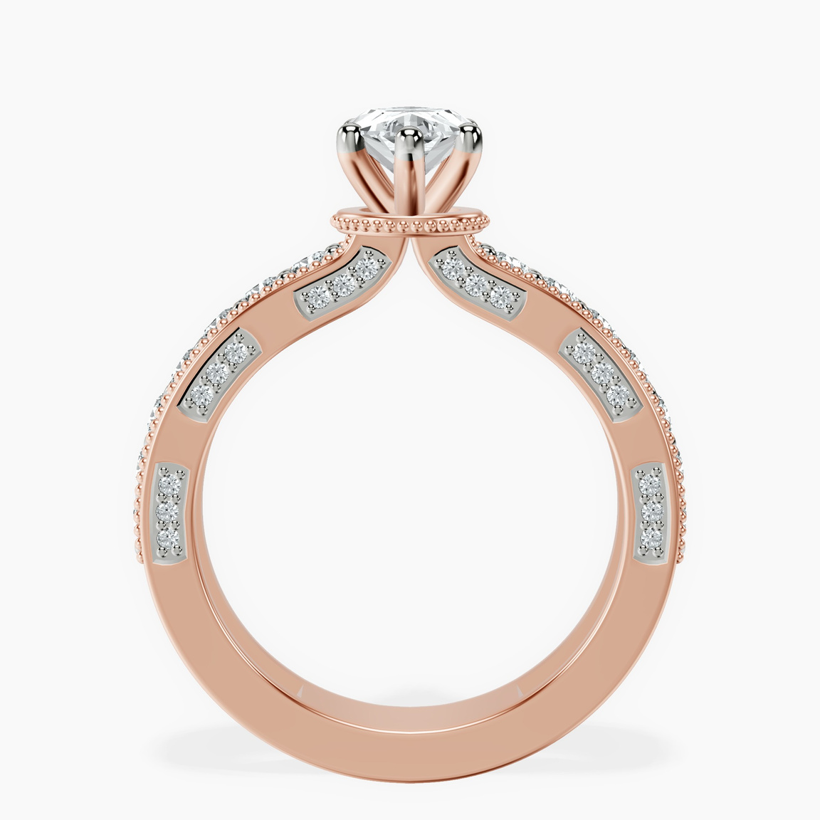 10kt Rose Gold Regalia Milgrain Lab Diamond Ring side right image one