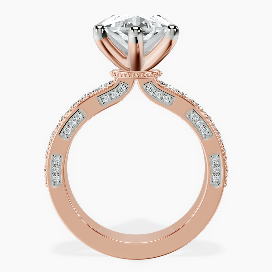 14kt Rose Gold Regalia Milgrain Lab Diamond Ring side right image one