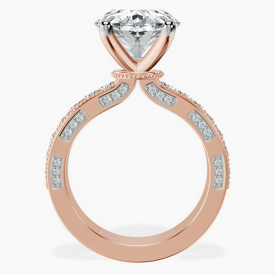 10kt Rose Gold Regalia Milgrain Lab Diamond Ring side right image one