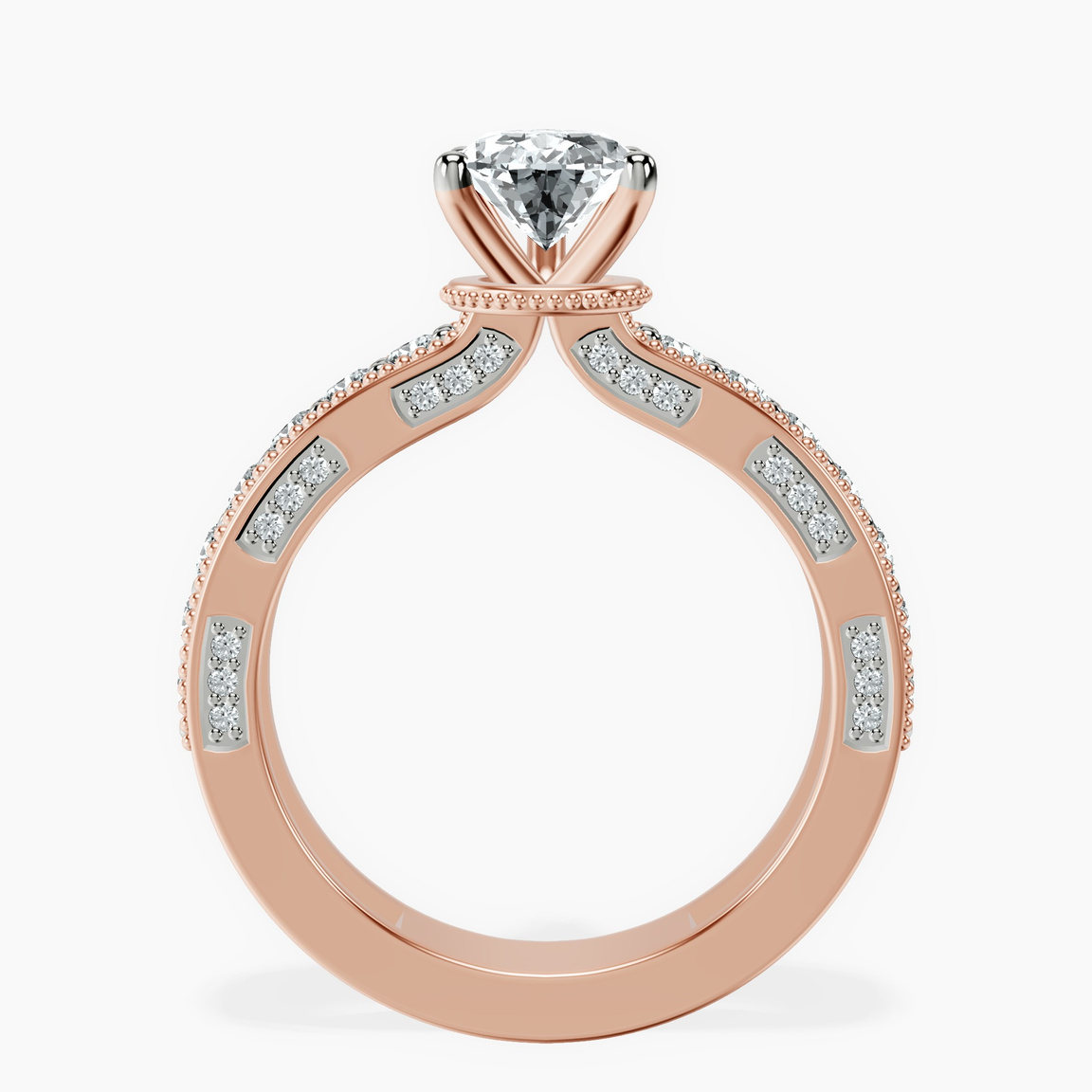 10kt Rose Gold Regalia Milgrain Lab Diamond Ring side right image one