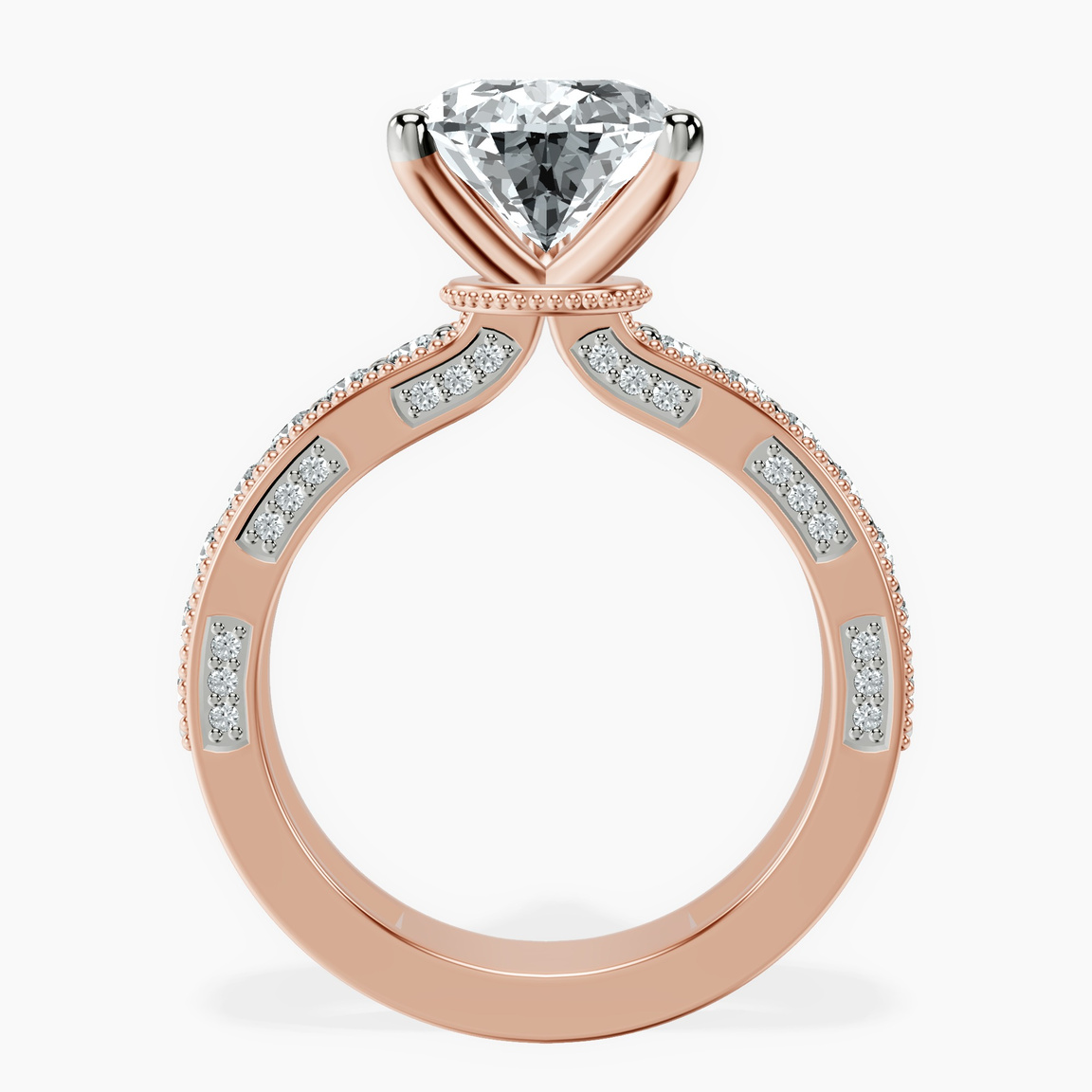 10kt Rose Gold Regalia Milgrain Lab Diamond Ring side right image one