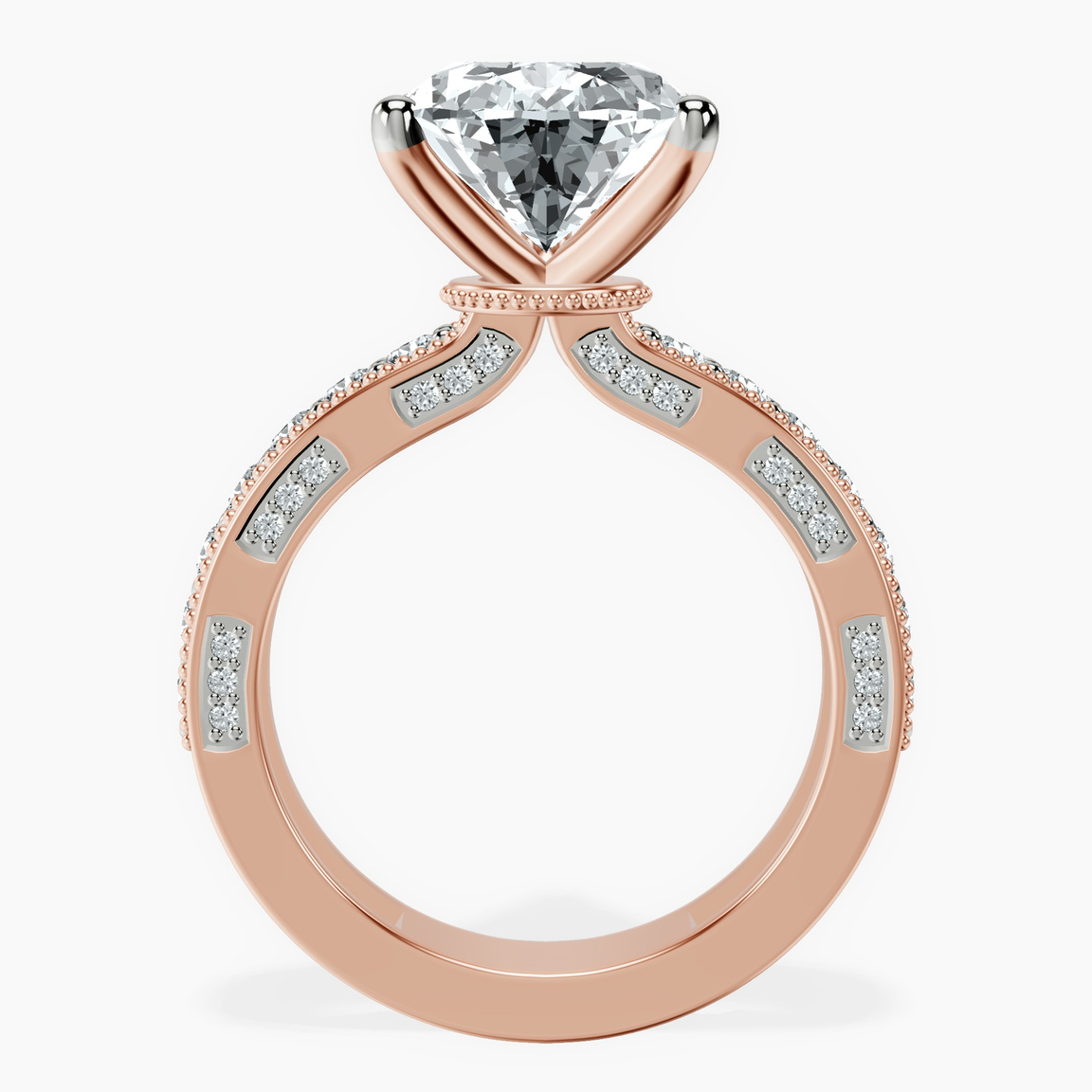 18kt Rose Gold Regalia Milgrain Lab Diamond Ring side right image one
