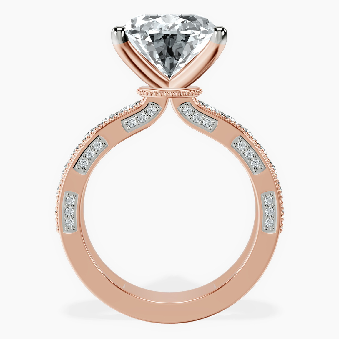 18kt Rose Gold Regalia Milgrain Lab Diamond Ring side right image one