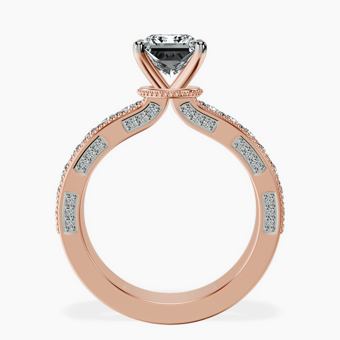 14kt Rose Gold Regalia Milgrain Lab Diamond Ring side right image one