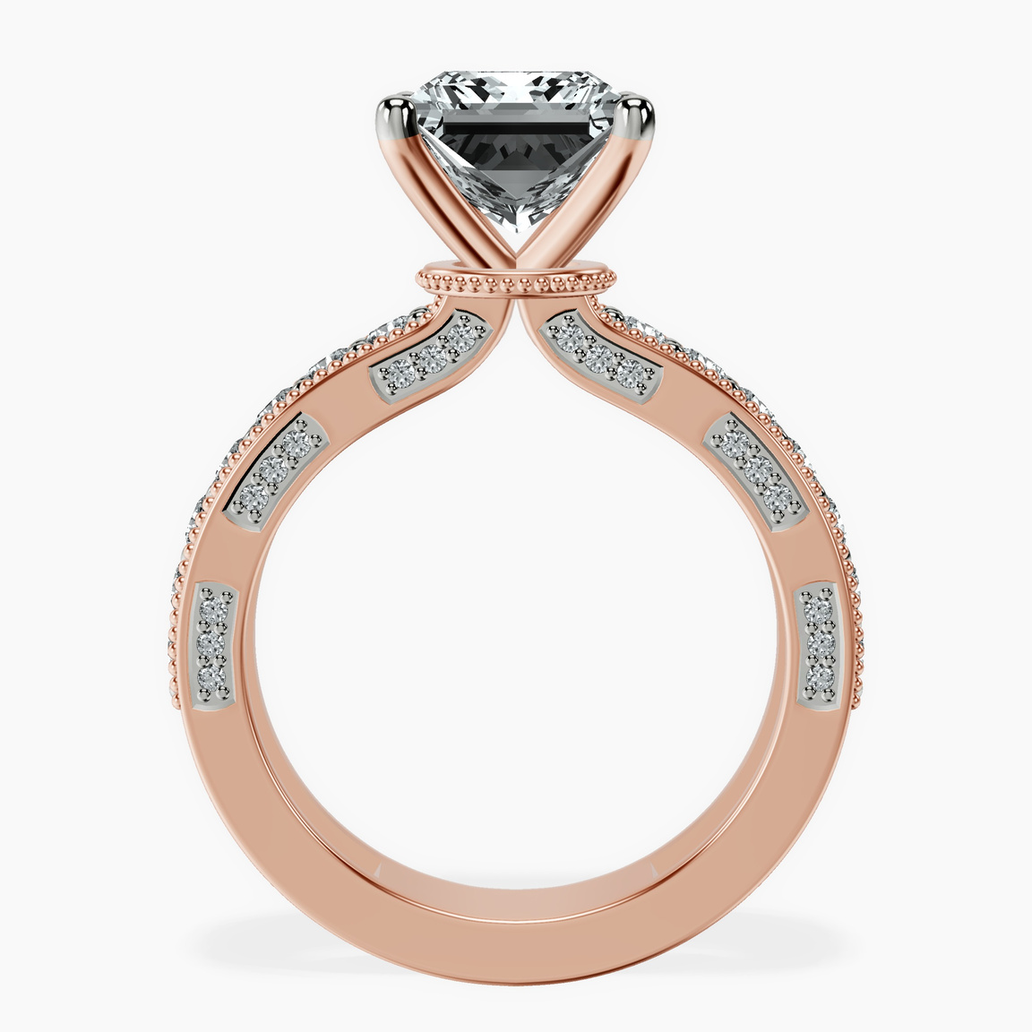 10kt Rose Gold Regalia Milgrain Lab Diamond Ring side right image one