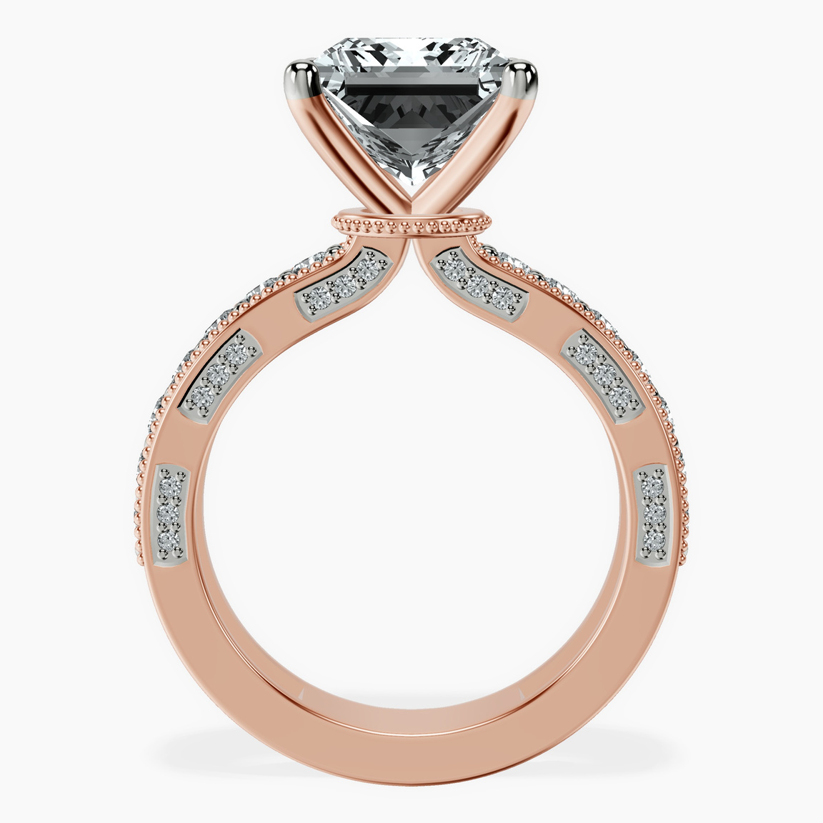 18kt Rose Gold Regalia Milgrain Lab Diamond Ring side right image one