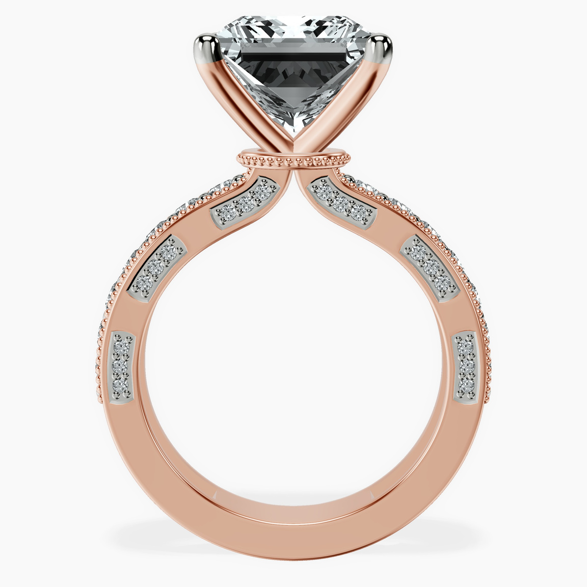 18kt Rose Gold Regalia Milgrain Lab Diamond Ring side right image one