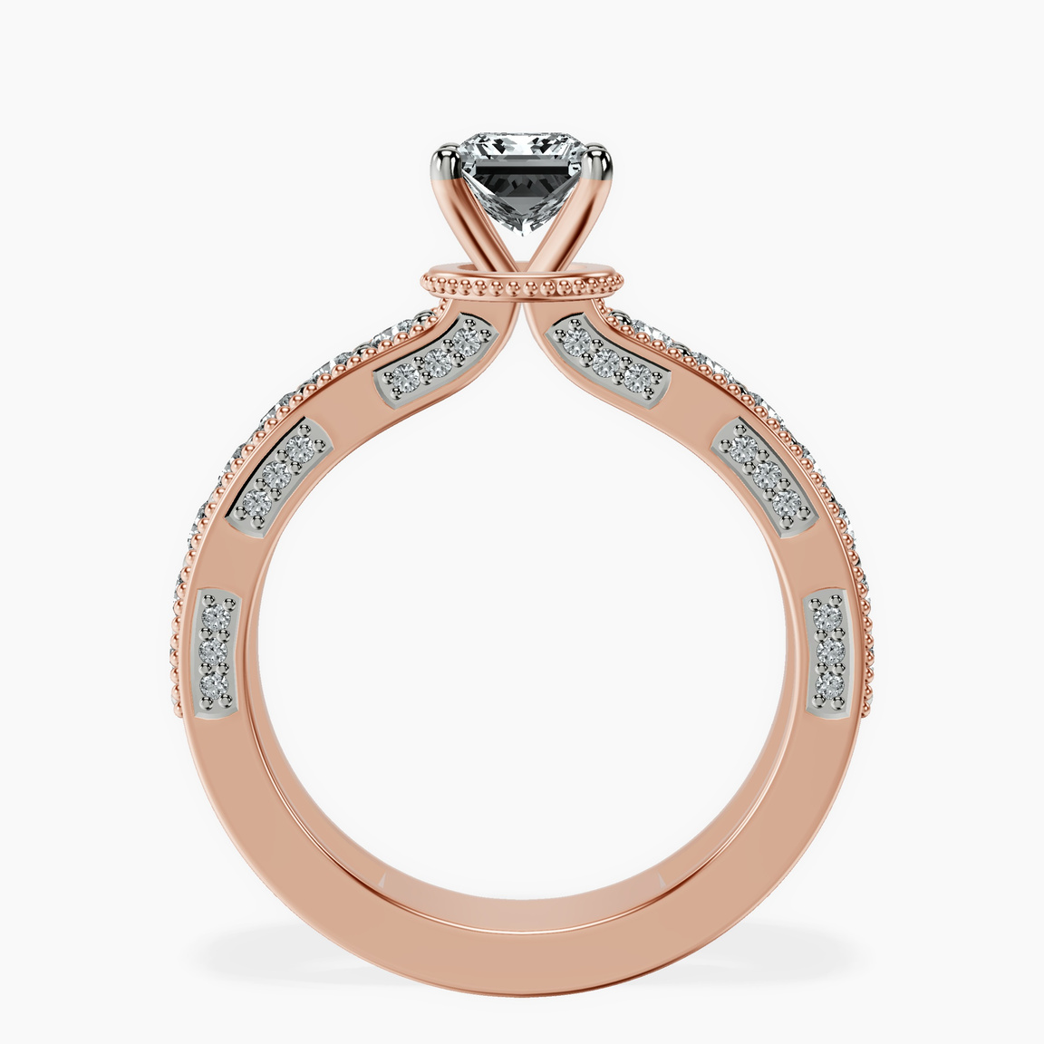 14kt Rose Gold Regalia Milgrain Lab Diamond Ring side right image one