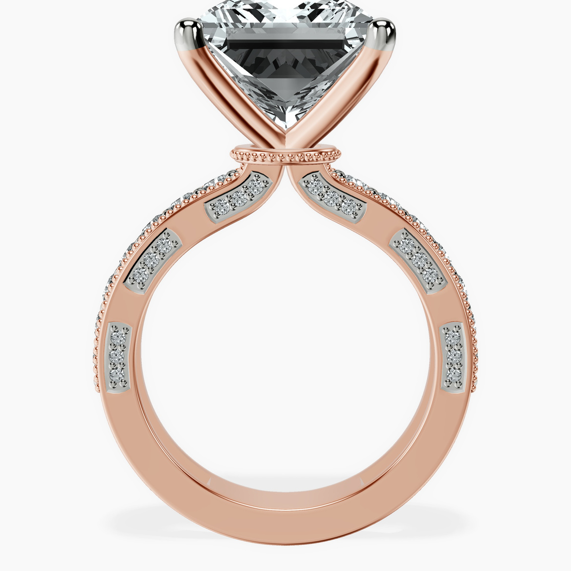10kt Rose Gold Regalia Milgrain Lab Diamond Ring side right image one