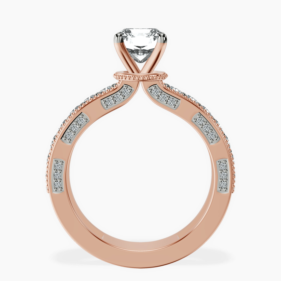 10kt Rose Gold Regalia Milgrain Lab Diamond Ring side right image one