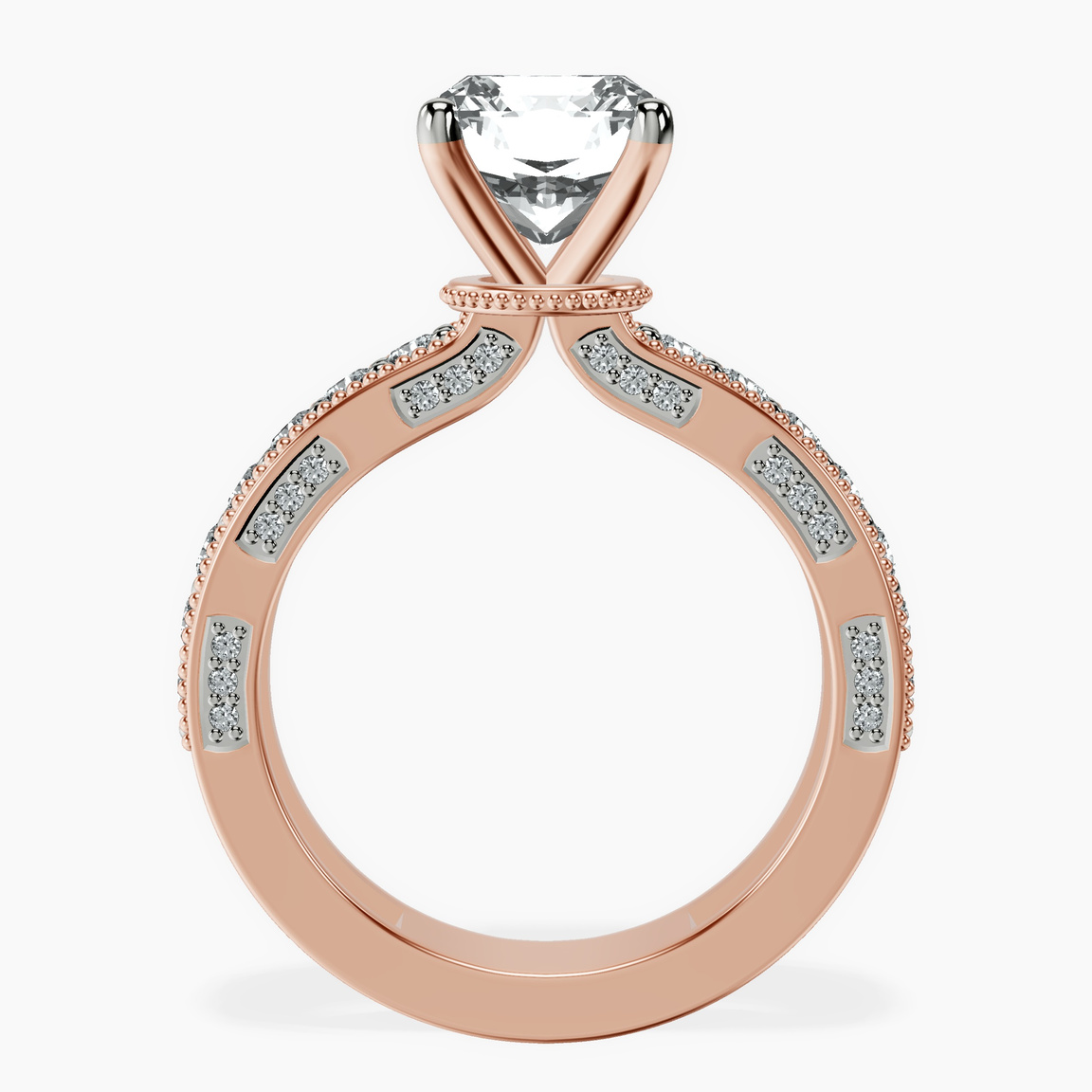 10kt Rose Gold Regalia Milgrain Lab Diamond Ring side right image one
