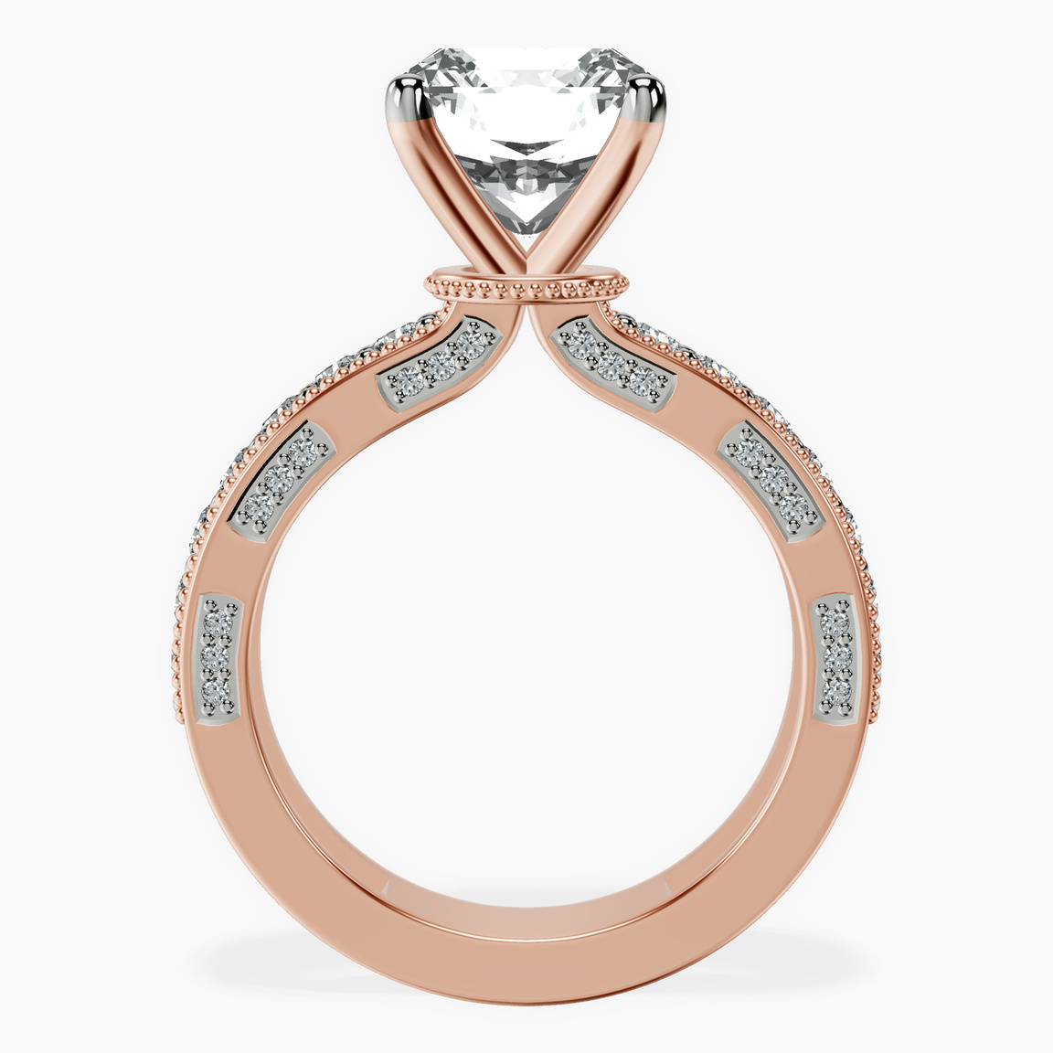 14kt Rose Gold Regalia Milgrain Lab Diamond Ring side right image one