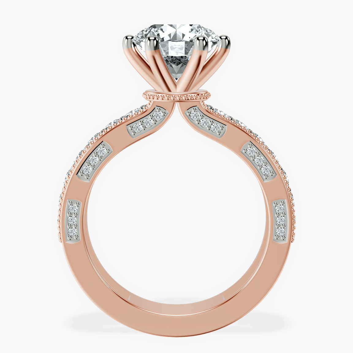 10kt Rose Gold Regalia Milgrain Lab Diamond Ring side right image one