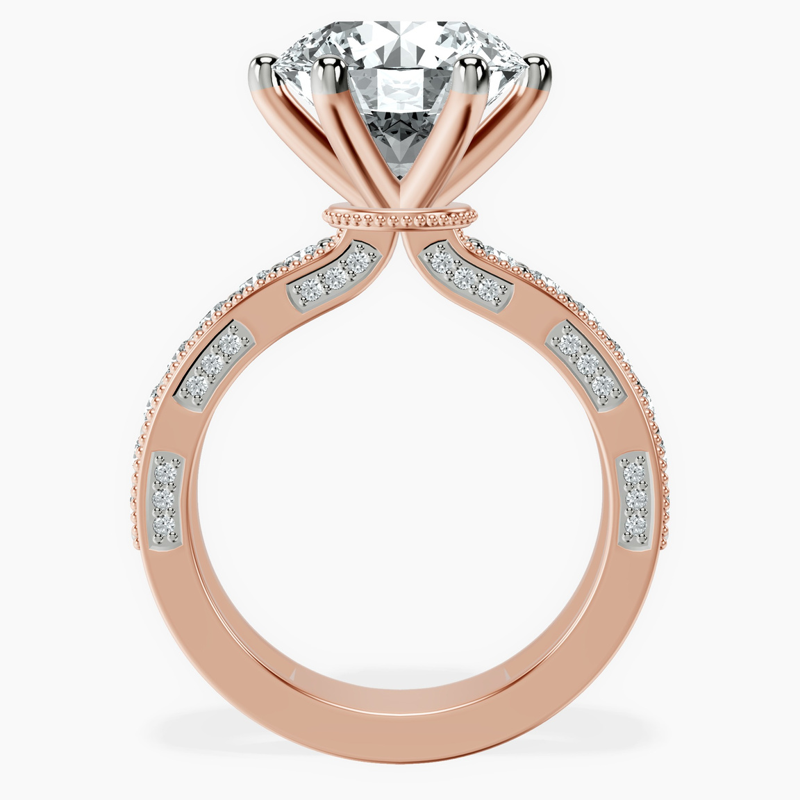 10kt Rose Gold Regalia Milgrain Lab Diamond Ring side right image one