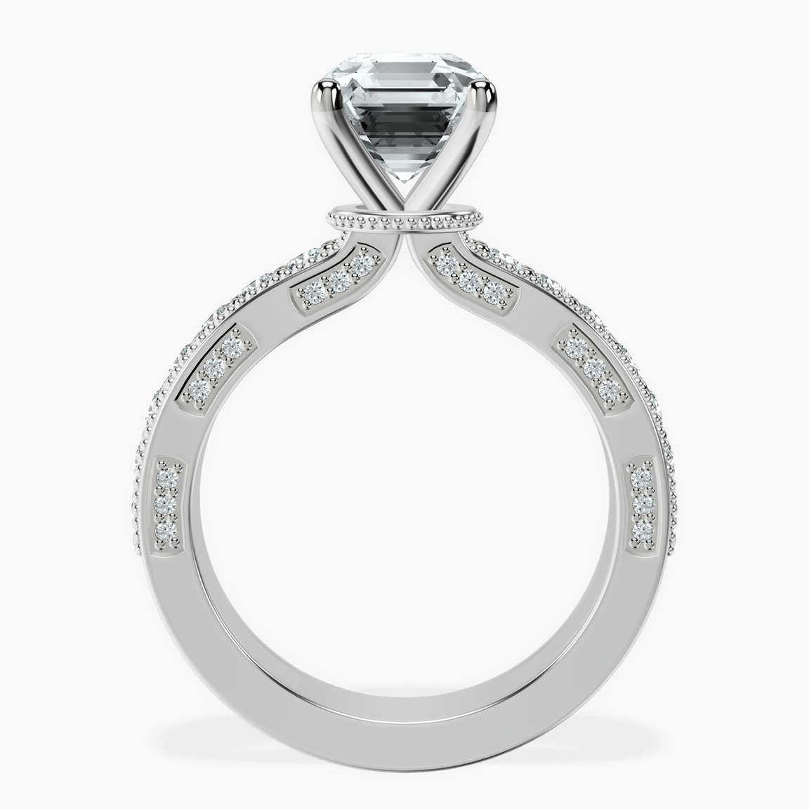 Platinum Regalia Milgrain Lab Diamond Ring side right image one