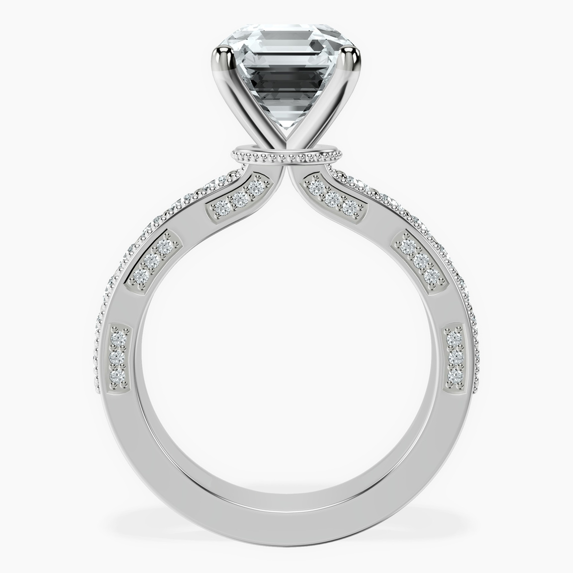 Platinum Regalia Milgrain Lab Diamond Ring side right image one