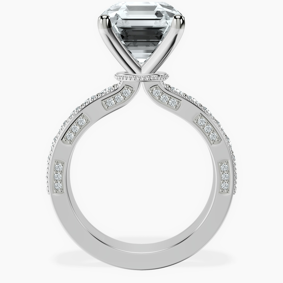 Platinum Regalia Milgrain Lab Diamond Ring side right image one