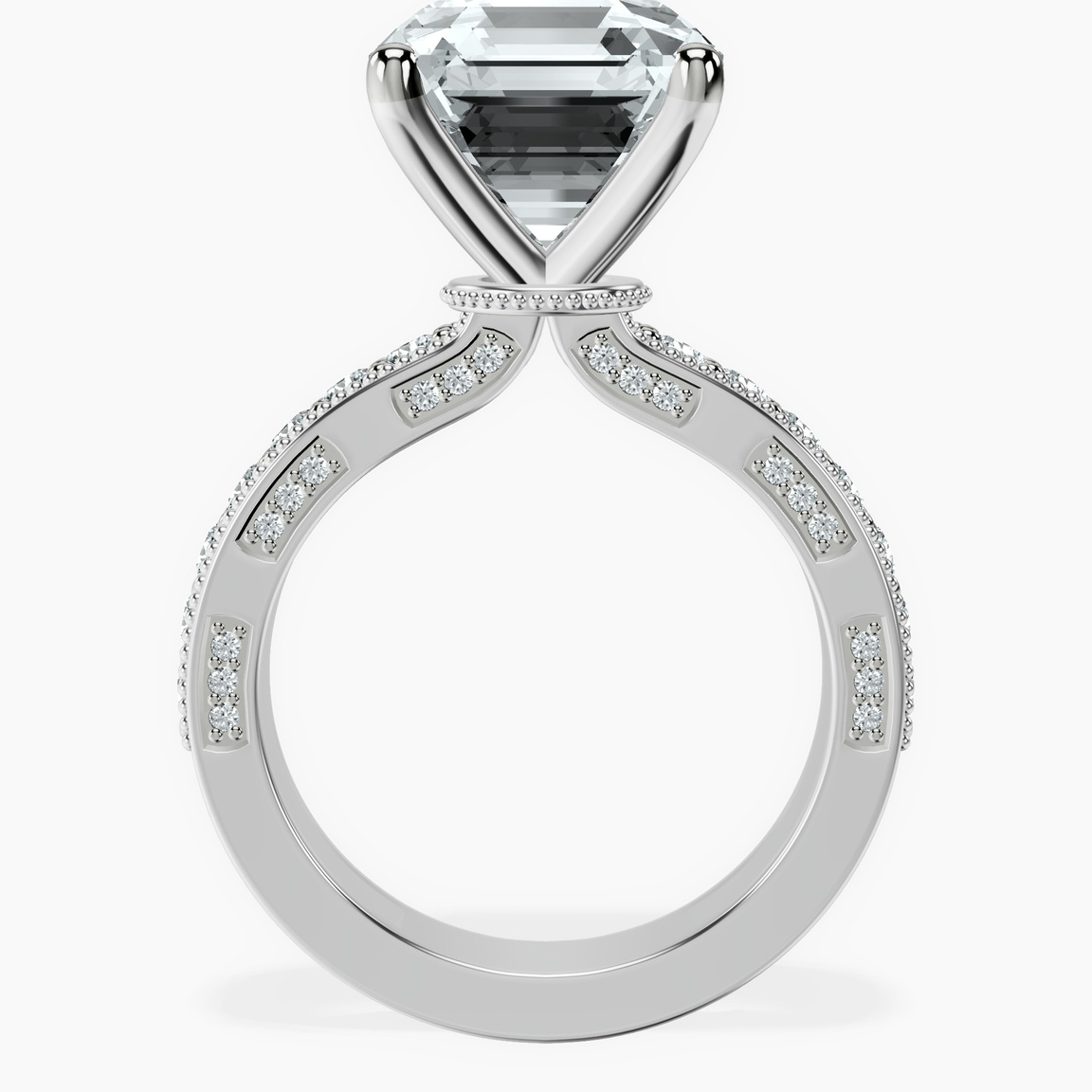 Platinum Regalia Milgrain Lab Diamond Ring side right image one